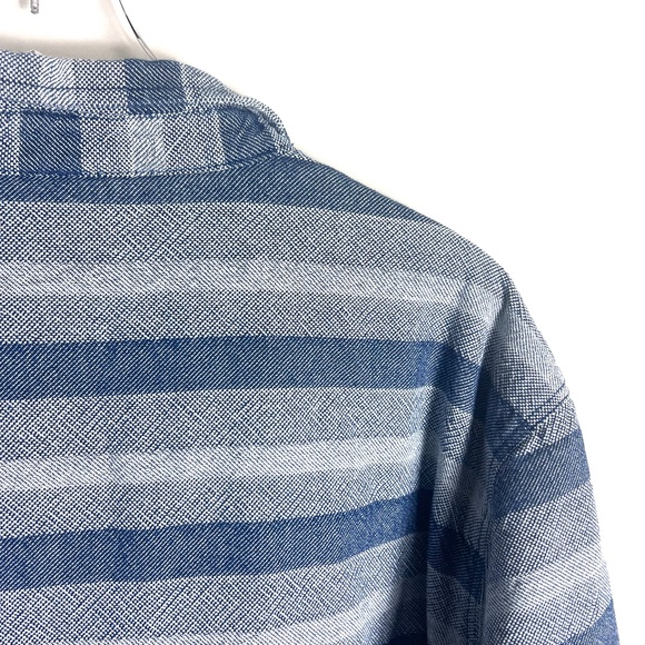 Men's Fleece Lined Striped Shirt Jacket Shaket Button‎ Front Size XXL - Picture 11 of 16